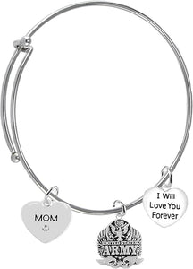Mom, I Will Love You Forever, Army Hypoallergenic, Safe-Nickel Free, No Poisonous Lead Or Cadmium