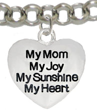 Message Jewelry, My Mom, My Joy, My Sunshine, My Heart, Adjustable Bracelet, Hypoallergenic, Safe-Nickel, Lead, Free