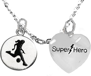 My Daughter, Super Hero, " Soccer Player Jewelry" Adjustable Necklace Hypoallergenic, Safe-Nickel, Lead Free