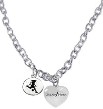 My Daughter, Super Hero, " Soccer Player Jewelry" Toggle Necklace Hypoallergenic, Safe-Nickel, Lead Free