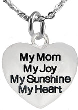 My Mom,My Joy,My Sunshine,My Heart Sterling Silver Solid .925 Sterling, Not Plated Or Coated.18 Inch Necklace Chain, Safe-Nickel, Lead, and Cadmium Free