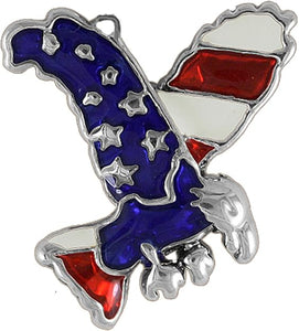Patriotic Eagle, Red, White & Blue, Nickel, Lead, Cadmium Free, Charm With Jump Ring Attached