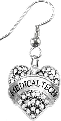 Medical Tech Crystal Heart Earrings, Safe-Nickel, Lead & Cadmium Free!