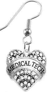 Medical Tech Crystal Heart Earrings, Safe-Nickel, Lead & Cadmium Free!