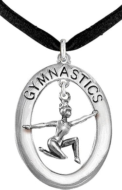 Gymnast On Floor Posed Necklace, Adjustable, Hypoallergenic, Nickel, Lead & Cadmium Free!