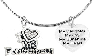 Policeman's, I Love My Policeman, My Daughter, My Joy, My Sunshine, Adjustable, Hypoallergenic, Safe-Nickel, Lead, Free