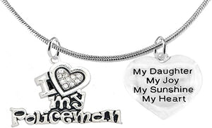 Policeman's, I Love My Policeman, My Daughter, My Joy, My Sunshine, Adjustable, Hypoallergenic, Safe-Nickel, Lead, Free