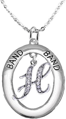 School Band, Music, Orchestra Jewelry, Hypoallergenic Adjustable Necklace, Safe-Nickel, Lead and Cadmium Free (Crystal H)