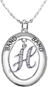 School Band, Music, Orchestra Jewelry, Hypoallergenic Adjustable Necklace, Safe-Nickel, Lead and Cadmium Free (Crystal H)