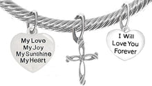 My Love, My Joy, My Sunshine, My Heart, and I Will Love You Forever, and A Contemporary Cross Charm, Adjustable Bracelet Nickle, Lead, Cadmium Free