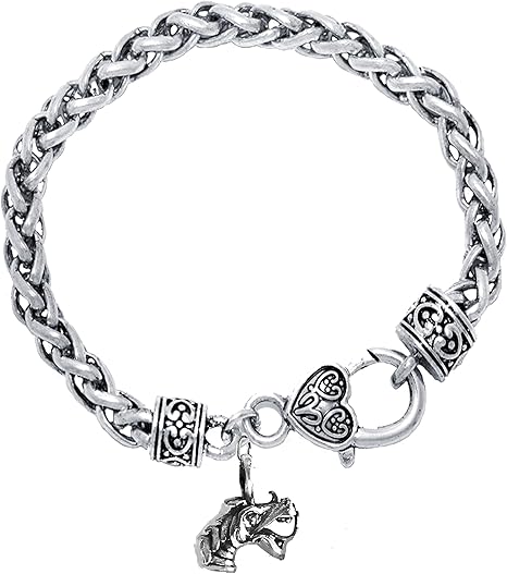 Dragon Head Bracelet, Antique Silver Wheat Chain Bracelet, Nickel, Lead, And Cadmium Free-Hypoallergenic