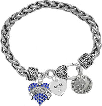 Coast Guard Mom, I Love You to The Moon and Back Charm Bracelet, Hypoallergenic, Safe- Nickel, Lead, and Cadmium Free