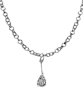 Lacrosse Stick Adjustable 14-21 Inch Rolo Necklace, Nickel, Lead, And Cadmium Free-Hypoallergenic