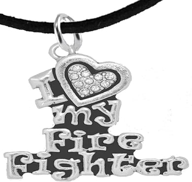 Firefighter, I Love My Firefighter, Genuine Crystal, Adjustable Bracelet, Hypoallergenic, Safe-Nickel, Lead, Free