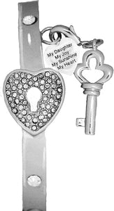 It Really Locks!, Message Bracelet, My Daughter, My Joy, My Sunshine, The Key to My Heart, Hypoallergenic, Safe-Nickel, Lead, Free