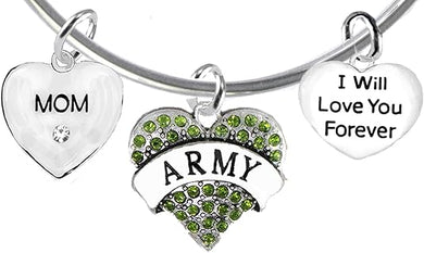 Mom, I Will Love You Forever, Army Hypoallergenic, Safe-Nickel Free, No Poisonous Lead Or Cadmium