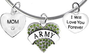 Mom, I Will Love You Forever, Army Hypoallergenic, Safe-Nickel Free, No Poisonous Lead Or Cadmium
