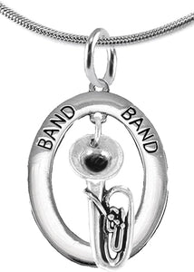 Band Tuba Player Hypoallergenic Adjustable Necklace, Safe-Nickel, Lead Free