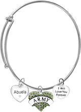 Army Abuela, I Will Love You Forever, Hypoallergenic, Safe-Nickel Free, No Poisonous Lead Or Cadmium