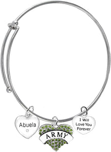 Army Abuela, I Will Love You Forever, Hypoallergenic, Safe-Nickel Free, No Poisonous Lead Or Cadmium