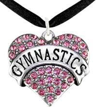 Gymnastics Crystal Pink Heart Necklace, Adjustable, Hypoallergenic, Nickel, Lead & Cadmium Free!