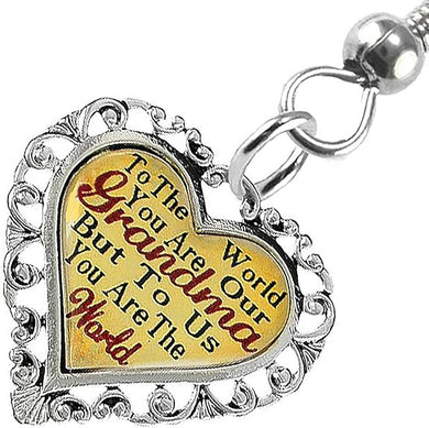 Grandma Heart Charm Fishhook Earring Hypoallergenic, Safe-Nickel, Lead & Cadmium Free!