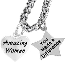 Amazing Women, You Made A Difference, Motivational Chain Necklace, Hypoallergenic, Safe-Nickel, Lead, Cadmium Free