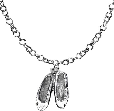 Ballerina, Ballet Slippers, Ballet Dancer, Adjustable 14-21 Inch Rolo Necklace, Nickel, Lead, And Cadmium Free-Hypoallergenic