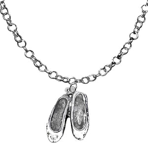 Ballerina, Ballet Slippers, Ballet Dancer, Adjustable 14-21 Inch Rolo Necklace, Nickel, Lead, And Cadmium Free-Hypoallergenic