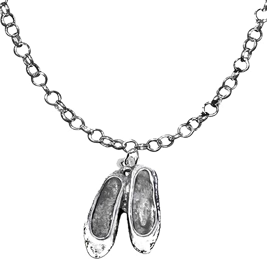 Ballerina, Ballet Slippers, Ballet Dancer, Adjustable 14-21 Inch Rolo Necklace, Nickel, Lead, And Cadmium Free-Hypoallergenic