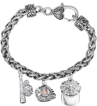 Baseball, Glove, Genuine Crystal. Bat, Caps Bracelet, Hypoallergenic, Safe-Nickel & Lead, Free