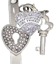 Firefighter's Girlfriend, The Key to My Heart Cuff Crystal Bracelet, It Really Locks! Hypoallergenic, Safe-Nickel, Lead, Free
