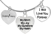 Mom, Super Hero, My Mom, My Joy, My Sunshine, My Heart, I Willl Love You Forever Necklace, Adjustable Hypoallergenic Sae- No Nickel. Lead, Or Poisonous Cadmium