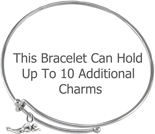 Team Mom, Swimming, Adjustable Charm Bracelet, Hypoallergenic, Safe-Nickel Free, No Poisonous Lead Or Cadmium