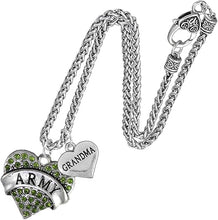 Army Grandma Heart Necklace, Hypoallergenic, Will NOT Irritate Anyone with Sensitive Skin. Safe- Nickel, Lead and Cadmium Free