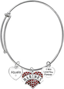 Marine Abuela, I Will Love You Forever, Hypoallergenic, Safe-Nickel Free, No Poisonous Lead Or Cadmium
