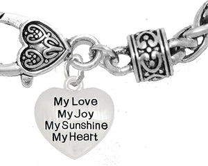 Message Jewelry, My Love, My Joy, My Sunshine, My Heart, Hypoallergenic, Safe-Nickel, Lead, Free