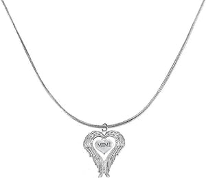 Guardian Angel, Heart (Love) Shaped Wings for Mimi Necklace, Adjustable, Hypoallergenic, Safe-Nickel, Lead, Free
