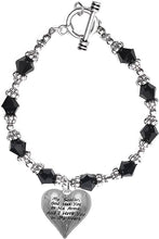 Army, My Soldier, God Has You in His Arms and I Have You in My Heart, Black Crystal, Hypoallergenic Safe, No Nickel, Lead, Or Poisonous Cadmium in Bracelet