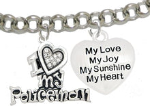 Policeman's, I Love My Policeman, My Love, My Joy, Adjustable Rolo Chain Bracelet, Hypoallergenic, Safe-Nickel, Lead, Free