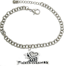 Policeman's, I Love My Policeman, Adjustable Rolo Chain Bracelet, Hypoallergenic, Safe-Nickel, Lead, Free