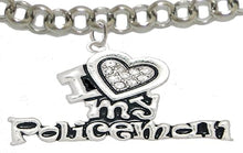 Policeman's, I Love My Policeman, Adjustable Rolo Chain Bracelet, Hypoallergenic, Safe-Nickel, Lead, Free