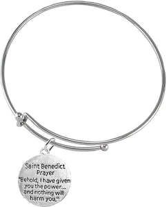 Saint Benedict Protective Charm, and Prayer, Protect Me from Harm, from Evil, from The Devil Adjustable. Bracelet Nickle, Lead Cadmium Free