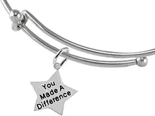 You Made A Difference, Motivational, Adjustable, Miracle Wire Bracelet, Hypoallergenic, Safe-Nickel, Lead, Free