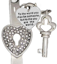 It Really Locks!, The Key To My Heart, "You Are My World", Cuff Crystal Bracelet, Hypoallergenic, Safe-Nickel, Lead, Free