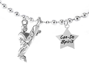 Martial Arts, Kickboxing, Karate Jewelry, Can Do Spirit, Adjustable Necklace Hypoallergenic, Safe-Nickel,Lead,Cadmium Free