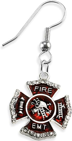 EMT/FIREFIGHTER Earrings, Safe-Nickel, Lead & Cadmium Free!