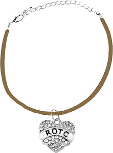 ROTC, Adjustable Brown Suede Bracelet, Hypoallergenic Safe-Nickel, Lead And Cadmium Free