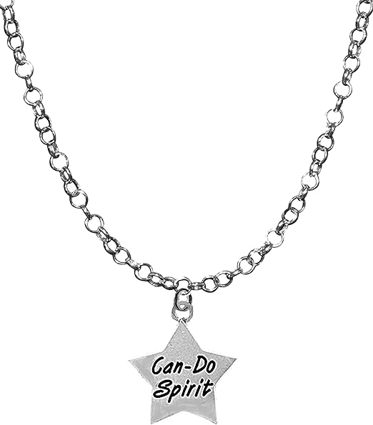 Can-Do Spirit, Award, Adjustable 14-21 Inch Rolo Chain Necklace, Nickel, Lead, And Cadmium Free-Hypoallergenic