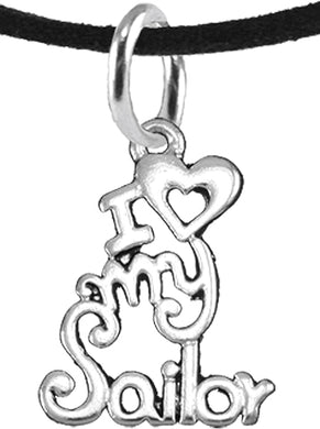 Navy, I Love My Sailor, Adjustable Necklace Hypoallergenic, Safe-Nickel, Lead, Cadmium Free